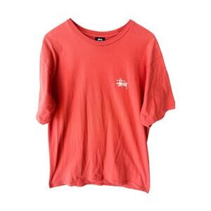 Stussy T-Shirt Mens Large Red Short Sleeve Logo Tee